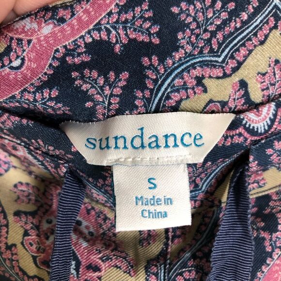 Sundance Madora Printed Pull On Drawstring Pants Paisley Blue Pink Size Small - Picture 4 of 7